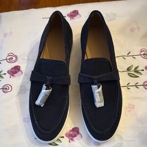 HOTTER WOMENS SHOES NAVY LOAFERS SIZE 8